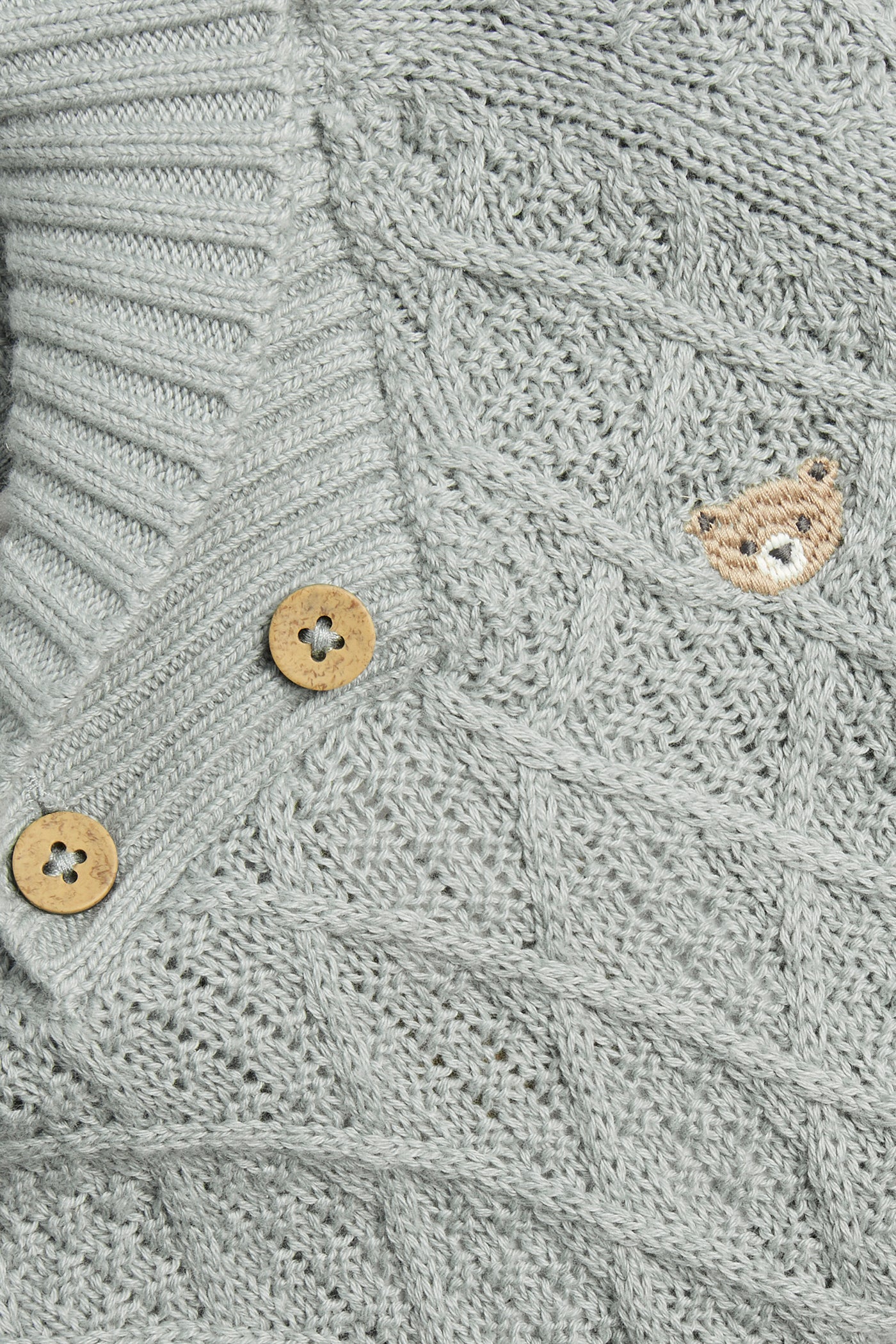 Baby & kids´ green knitted jumper with teddy bear