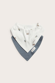 Baby white/blue bibs 2-pack