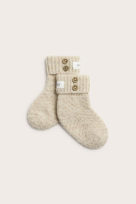 Baby beige wool-cashmere booties