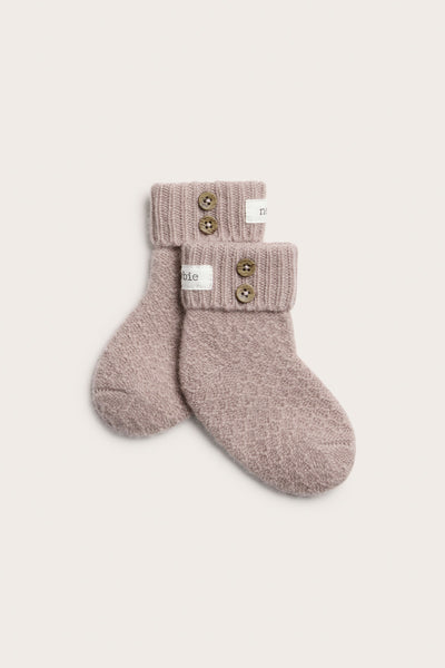 Baby pink wool-cashmere booties