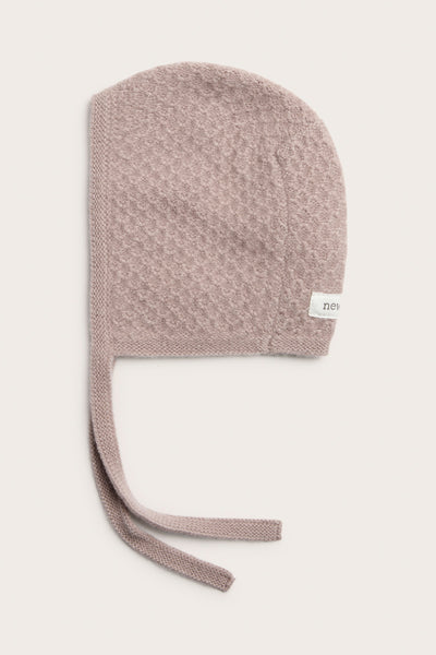 Baby pink wool & cashmere bonnet