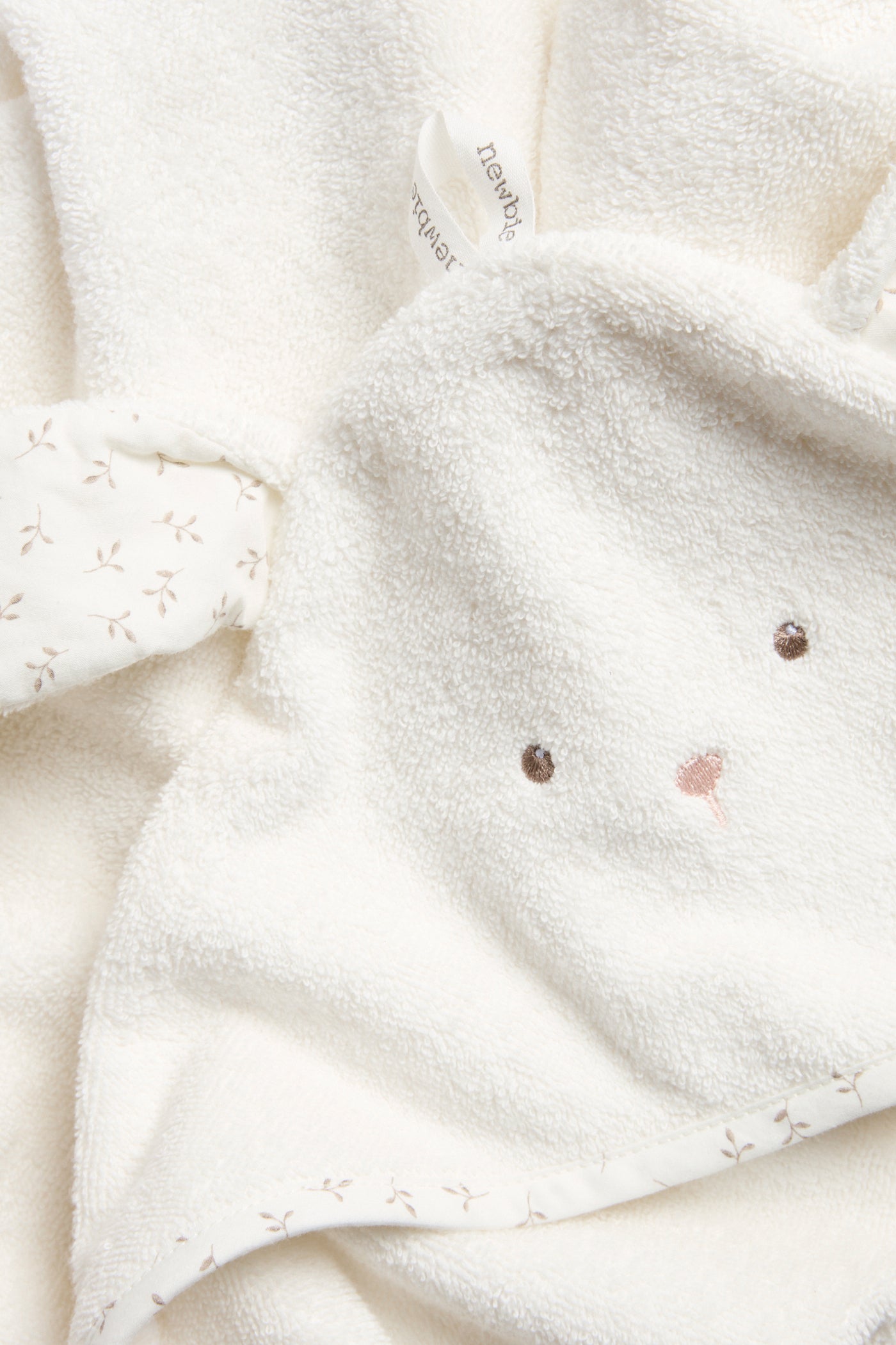 Hooded terry rabbit bath towel