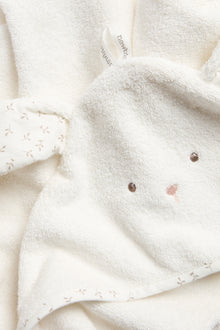 Hooded terry rabbit bath towel