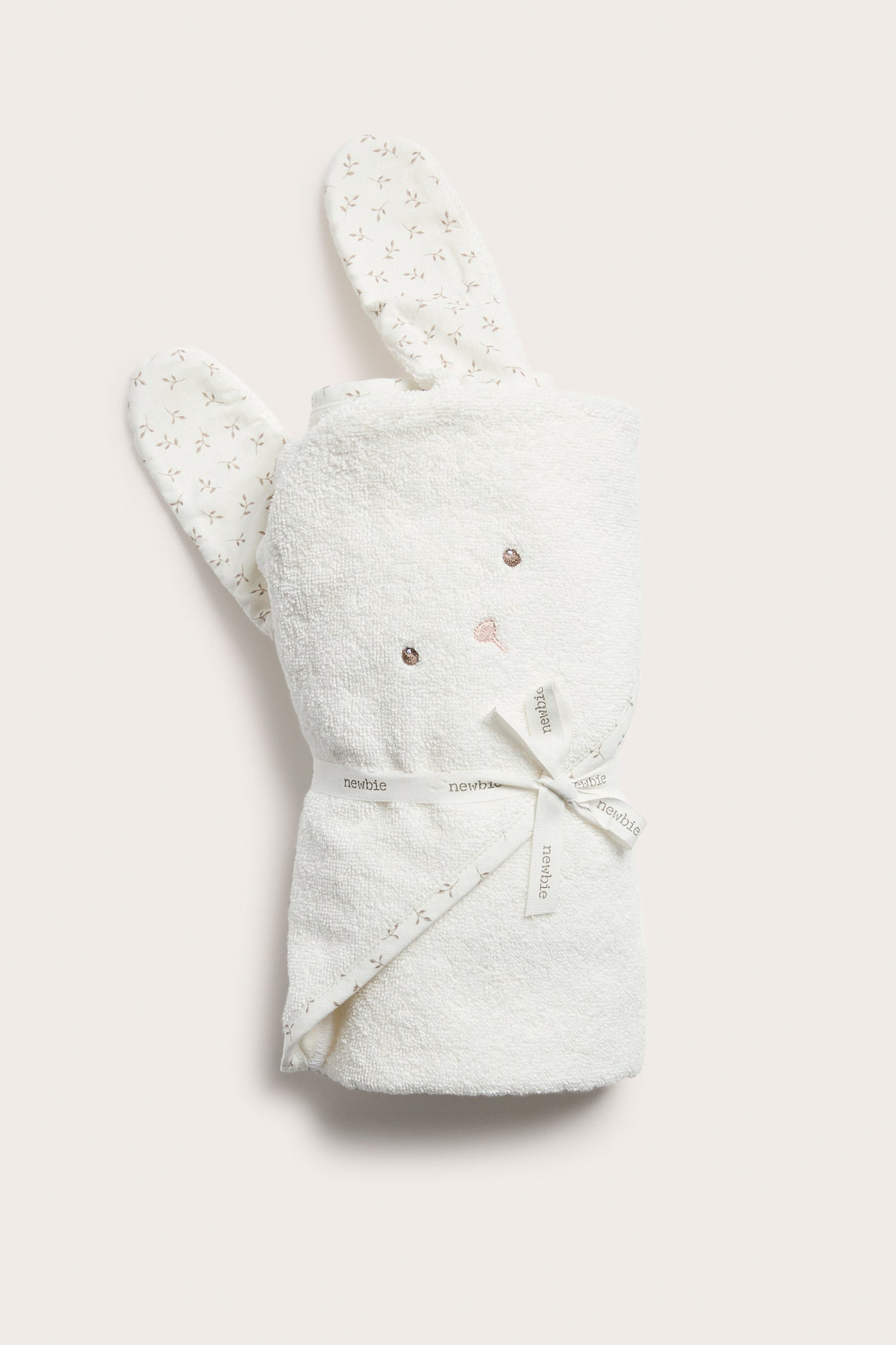 Hooded terry rabbit bath towel