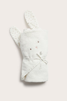 Hooded terry rabbit bath towel