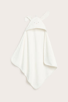 Hooded terry rabbit bath towel