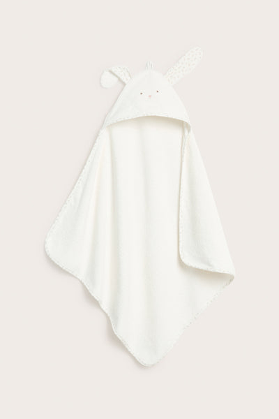 Hooded terry rabbit bath towel