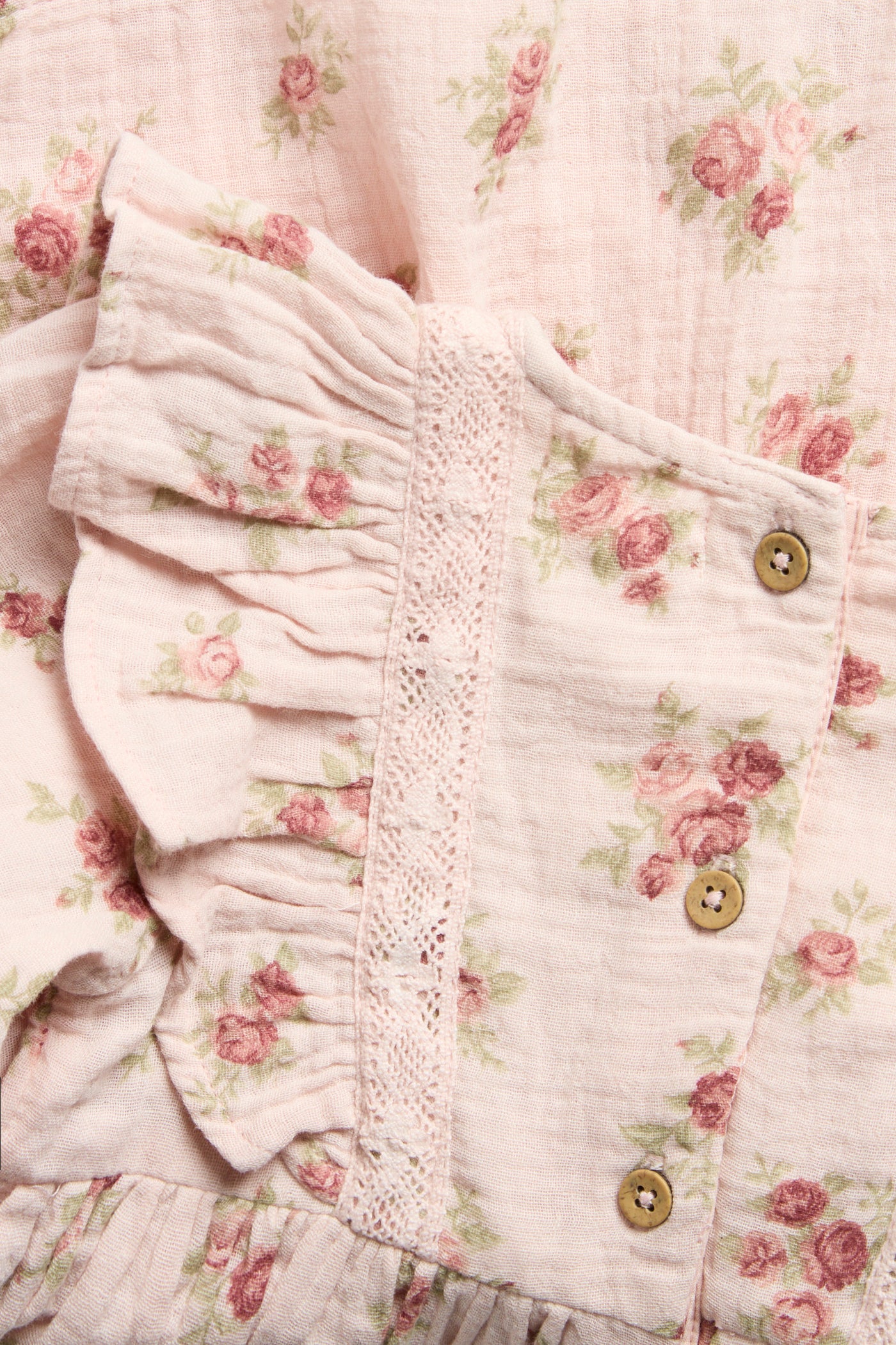 Baby pink floral dress with frills
