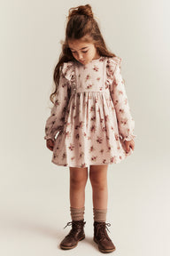 Kids´ pink floral frill dress