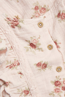 Kids´ pink floral frill dress