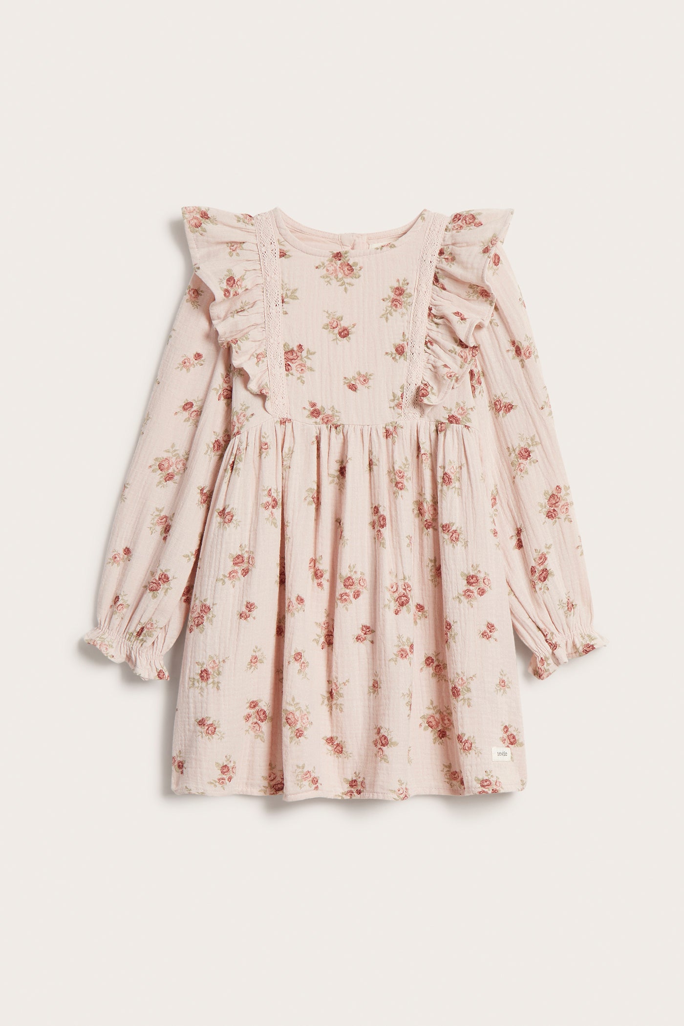 Kids´ pink floral frill dress