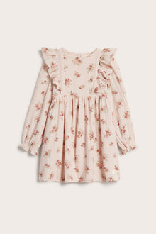 Kids´ pink floral frill dress