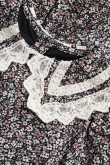 Kids black ditsy floral dress