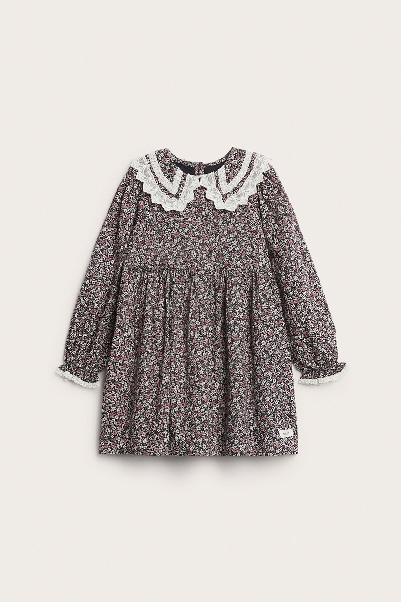 Kids black ditsy floral dress