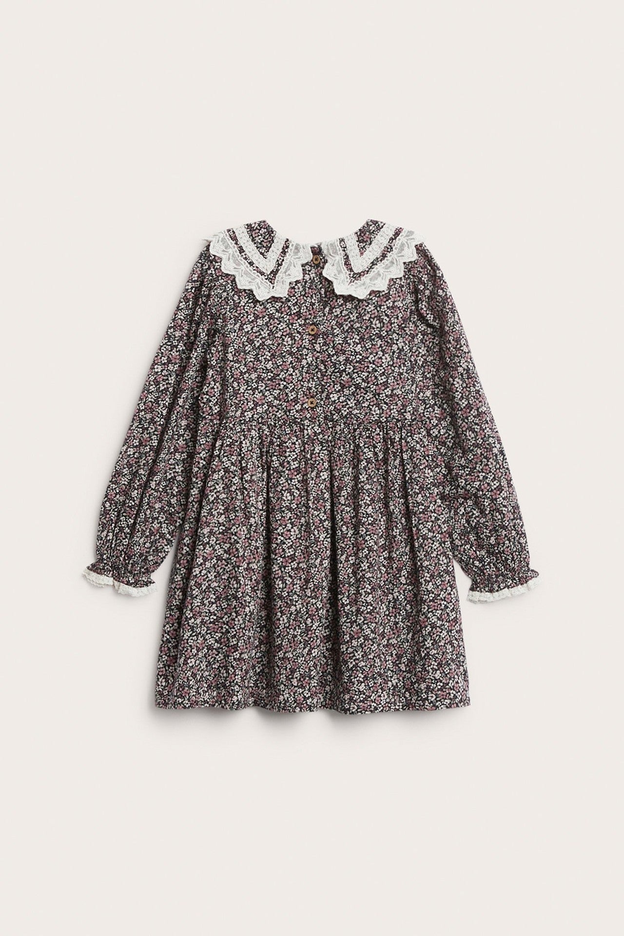 Kids black ditsy floral dress