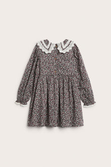 Kids black ditsy floral dress