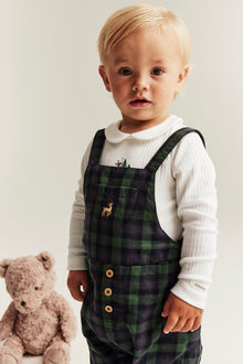 Baby white Christmas bodysuit with collar