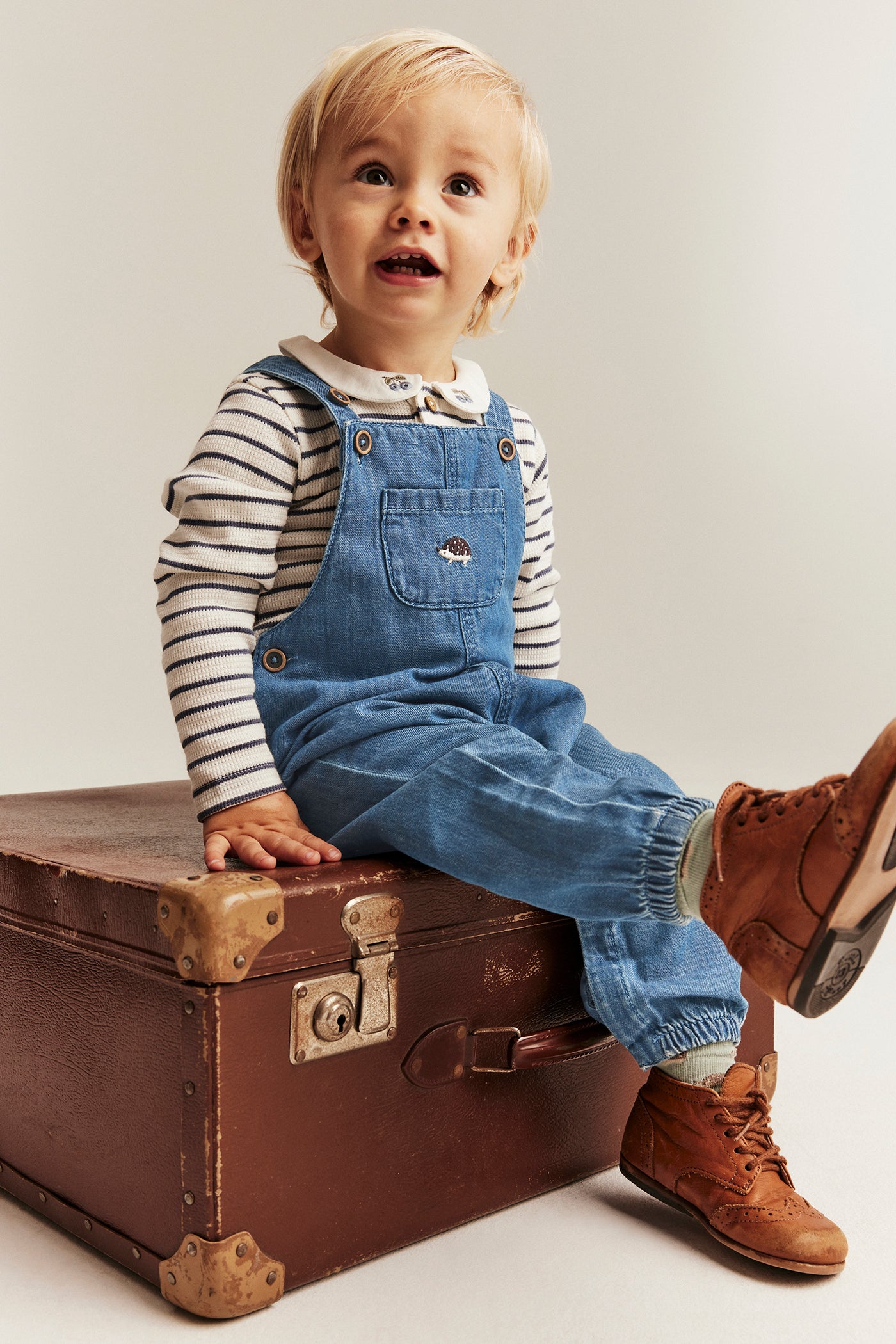 Baby blue denim dungarees