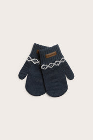 Kids´ blue knitted wool mittens