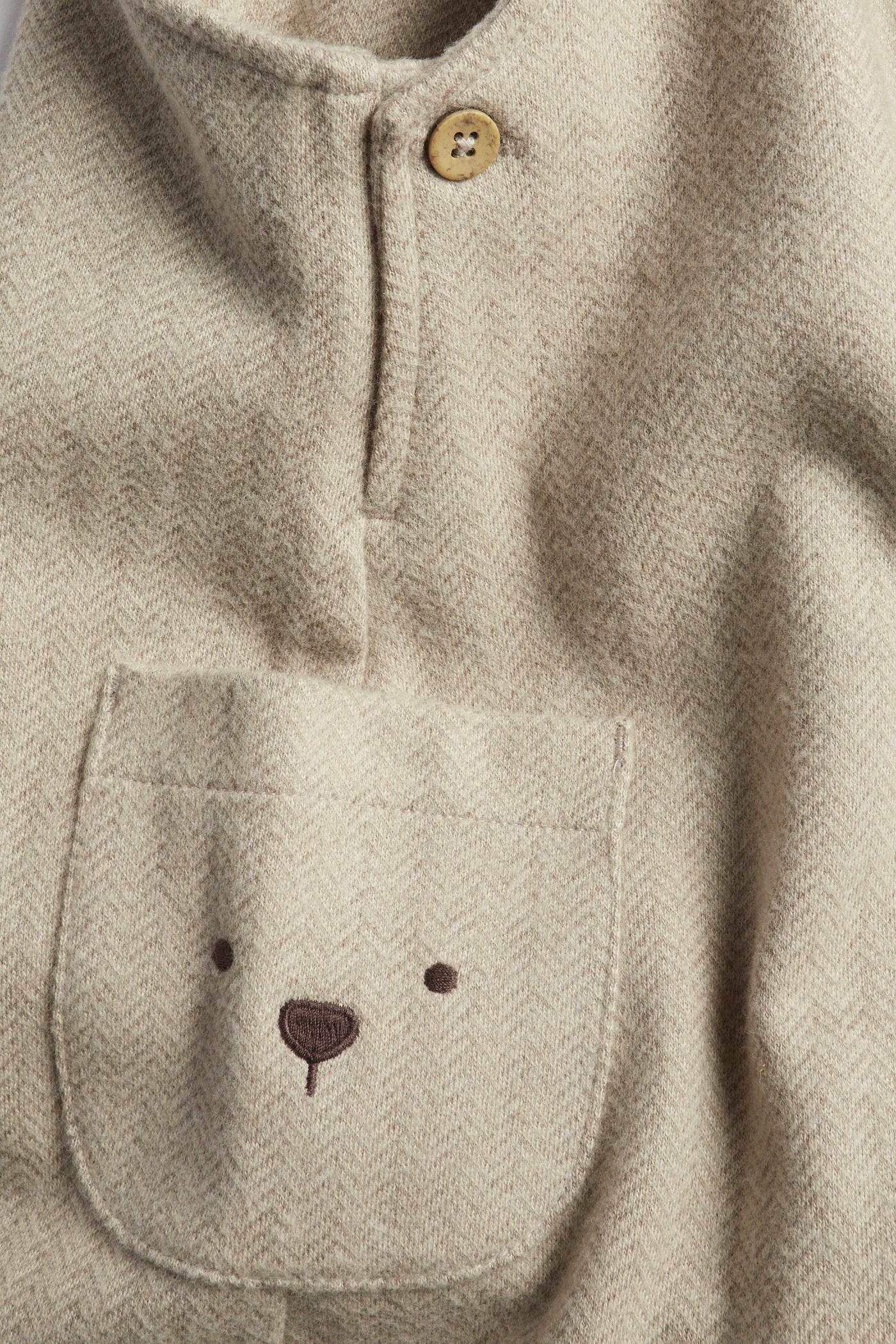 Baby beige textured dungarees