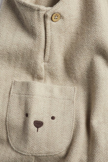 Baby beige textured dungarees