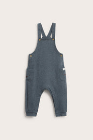 Baby blue dungarees in herringbone