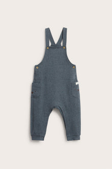 Baby blue dungarees in herringbone
