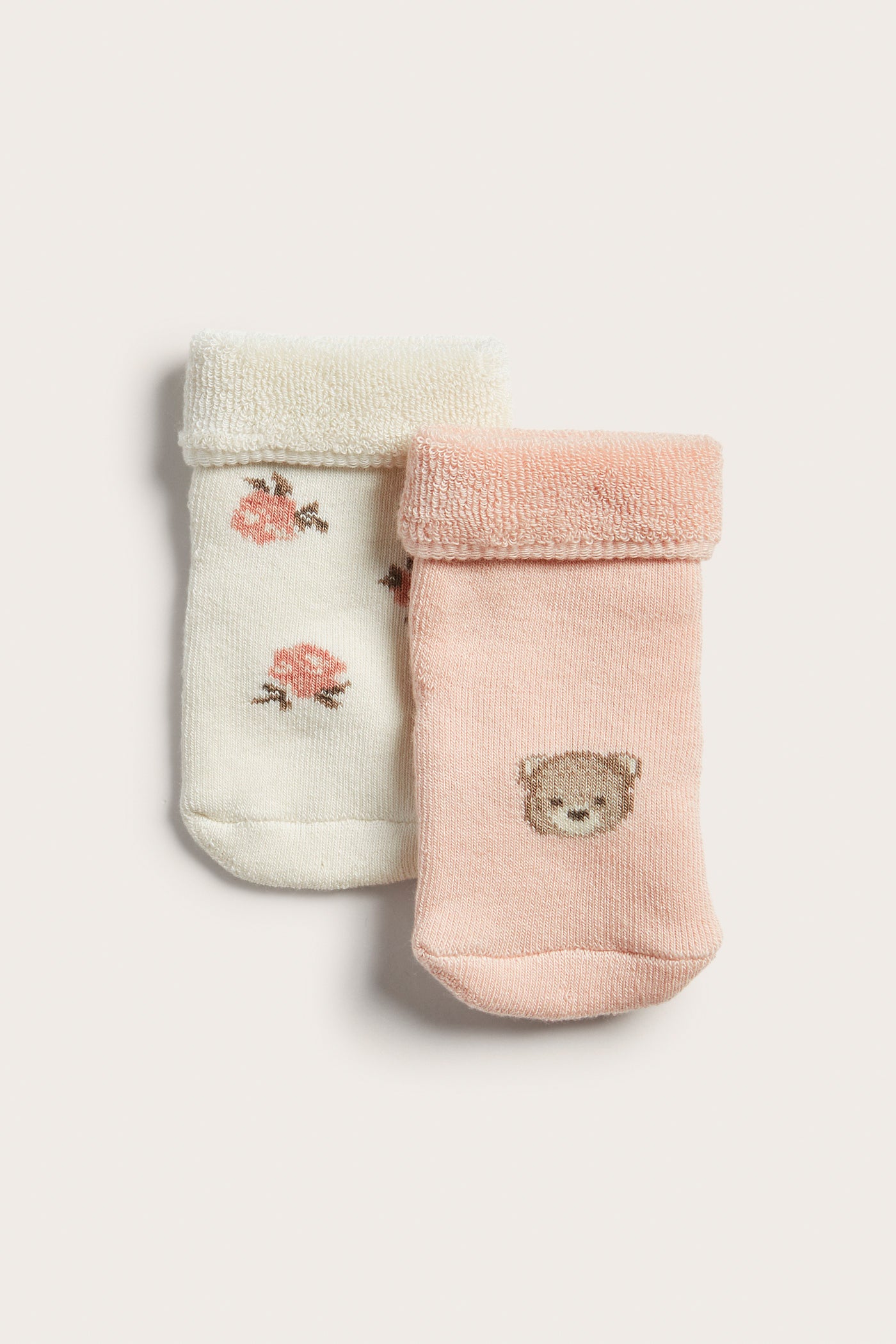 Baby pink terry socks 2-pack