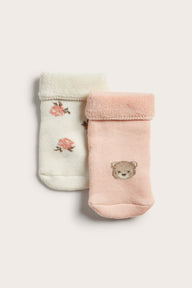 Baby pink terry socks 2-pack