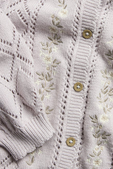 Baby & kids purple knitted cardigan with flowers