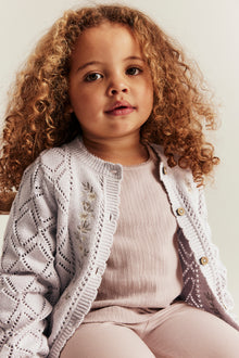 Baby & kids purple knitted cardigan with flowers