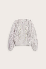 Baby & kids purple knitted cardigan with flowers