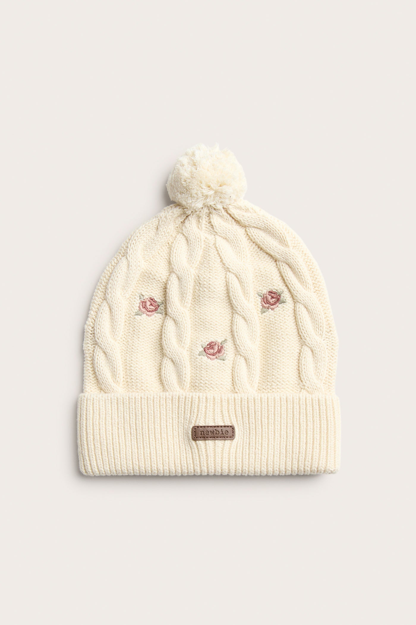 Baby & kids white knitted hat with roses