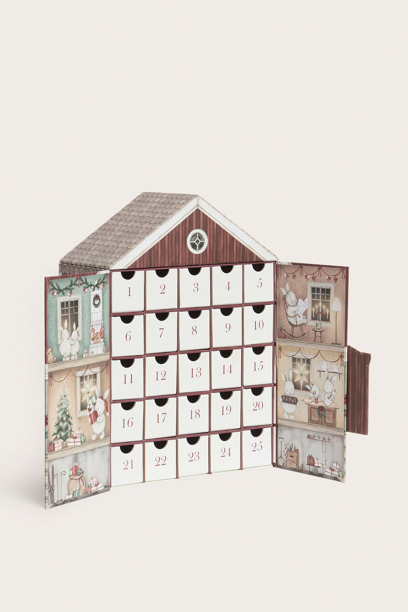 Baby and kids' red Advent calendar house