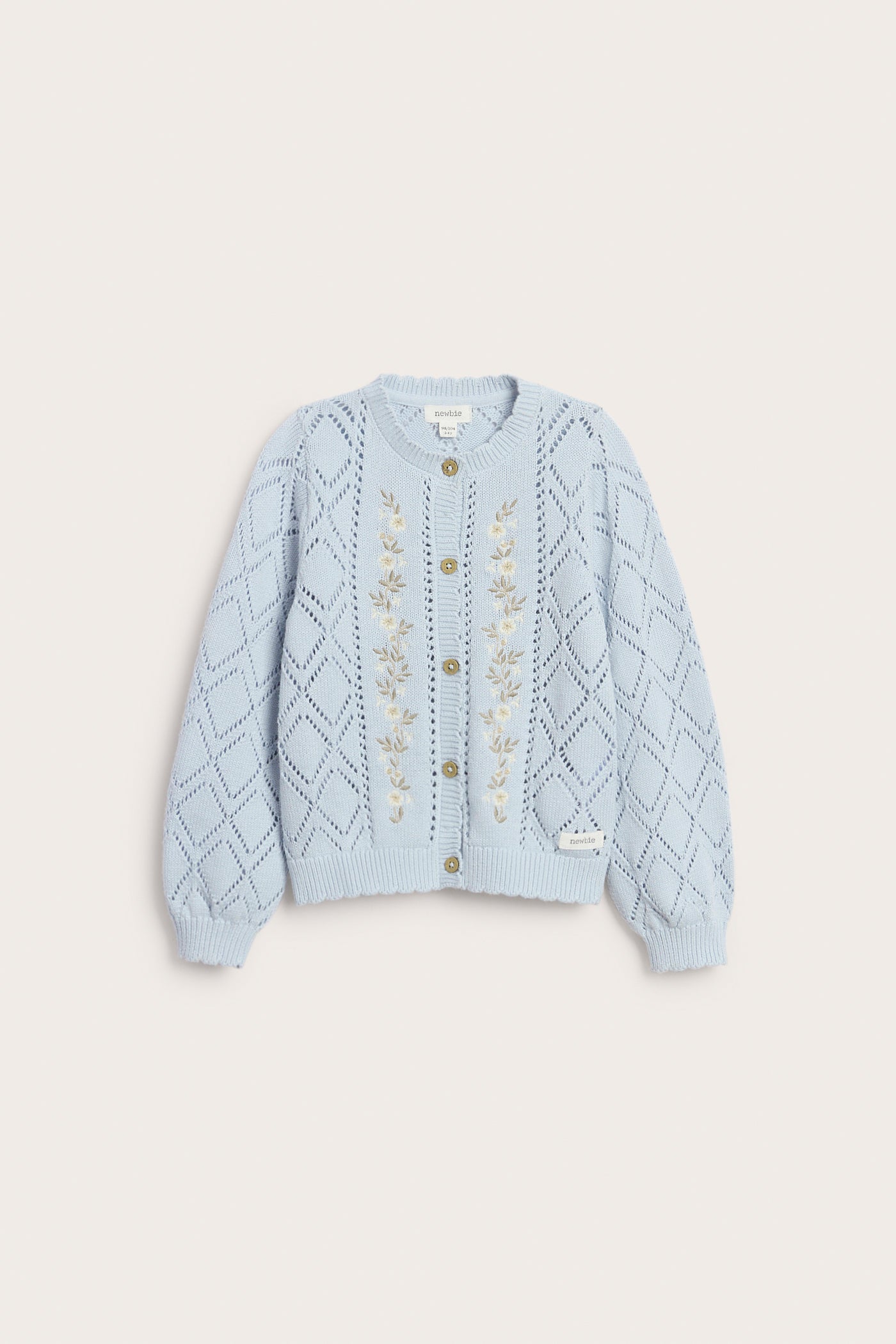 Baby & kids blue knitted cardigan with flowers