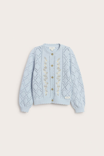 Baby & kids blue knitted cardigan with flowers