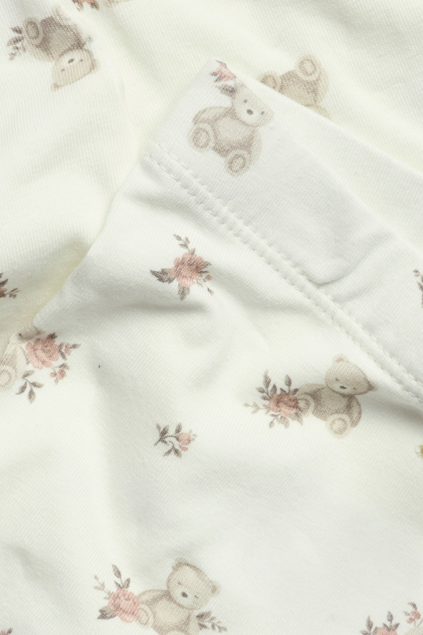 Baby white floral bear leggings