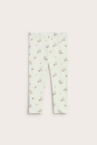 Baby white floral bear leggings