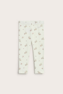 Baby white floral bear leggings