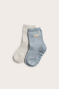 Baby blue wool blend socks 2-pack