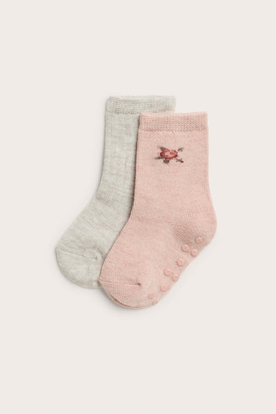Baby pink wool blend socks 2-pack