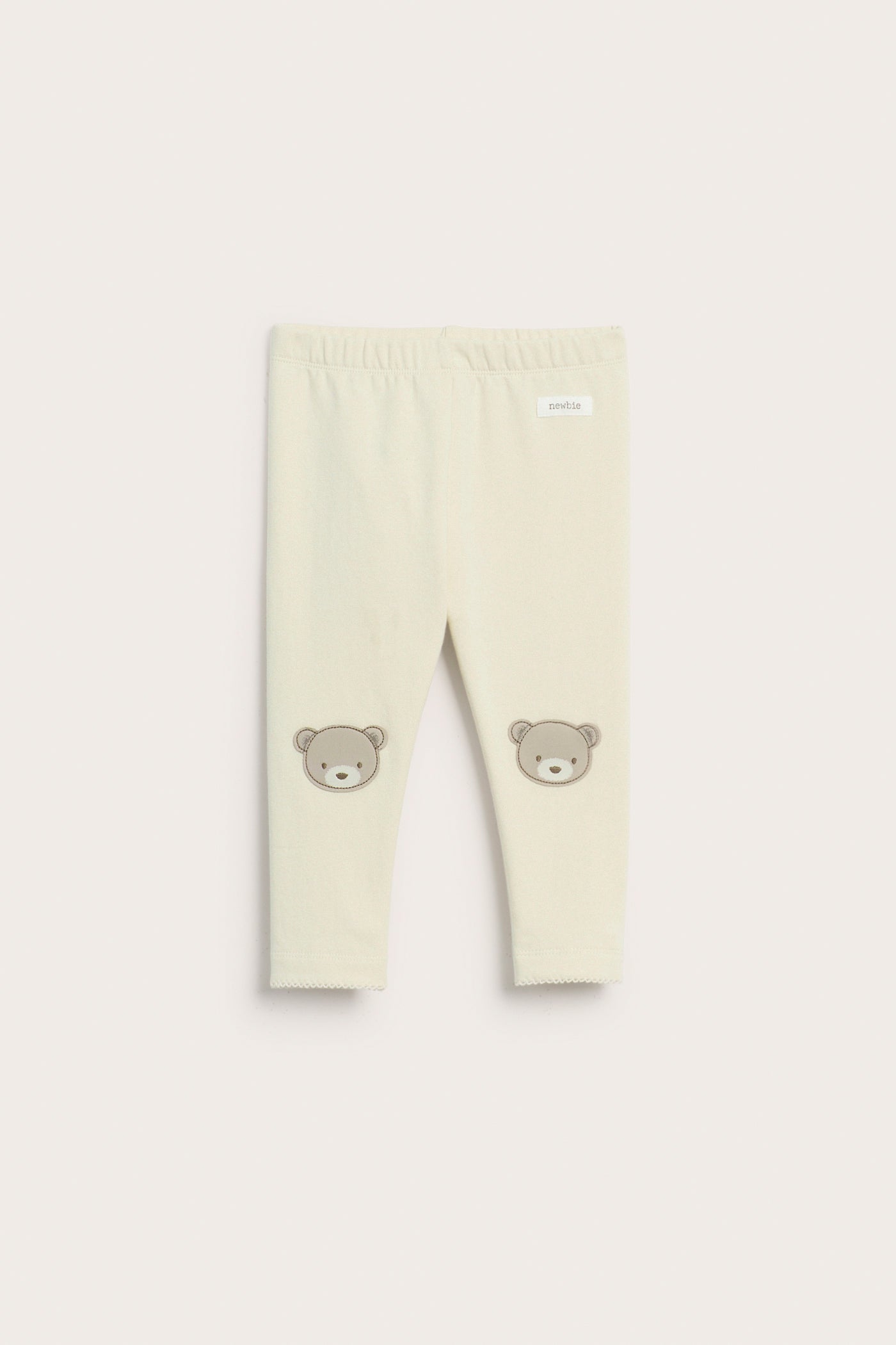 Baby beige leggings with brushed inside