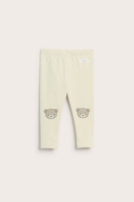 Baby beige leggings with brushed inside