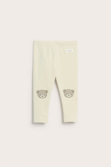 Baby beige leggings with brushed inside