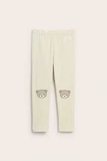 Kids’ beige leggings with brushed inside
