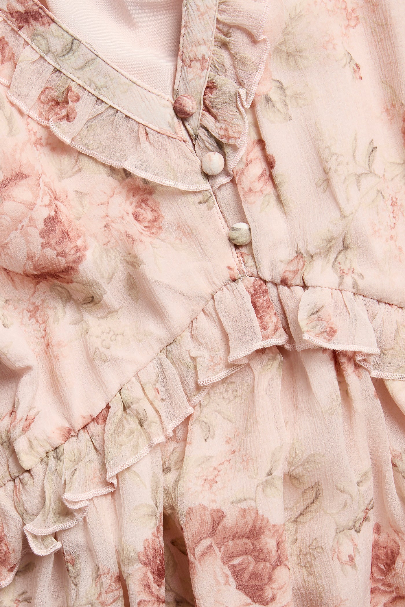 Women's pink floral chiffon dress