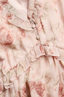 Women's pink floral chiffon dress