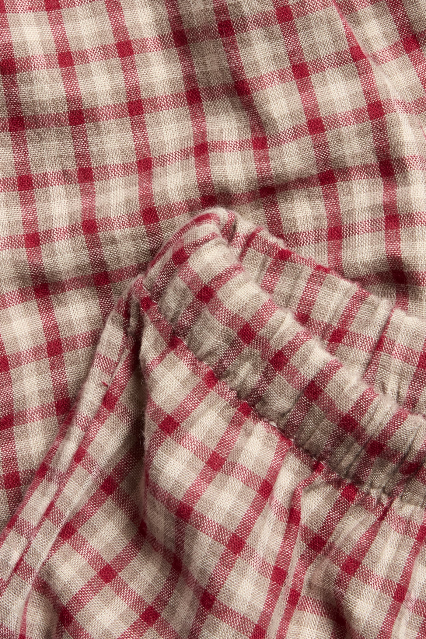 Baby red checked woven trousers