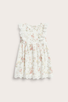 Baby white floral sleeveless dress