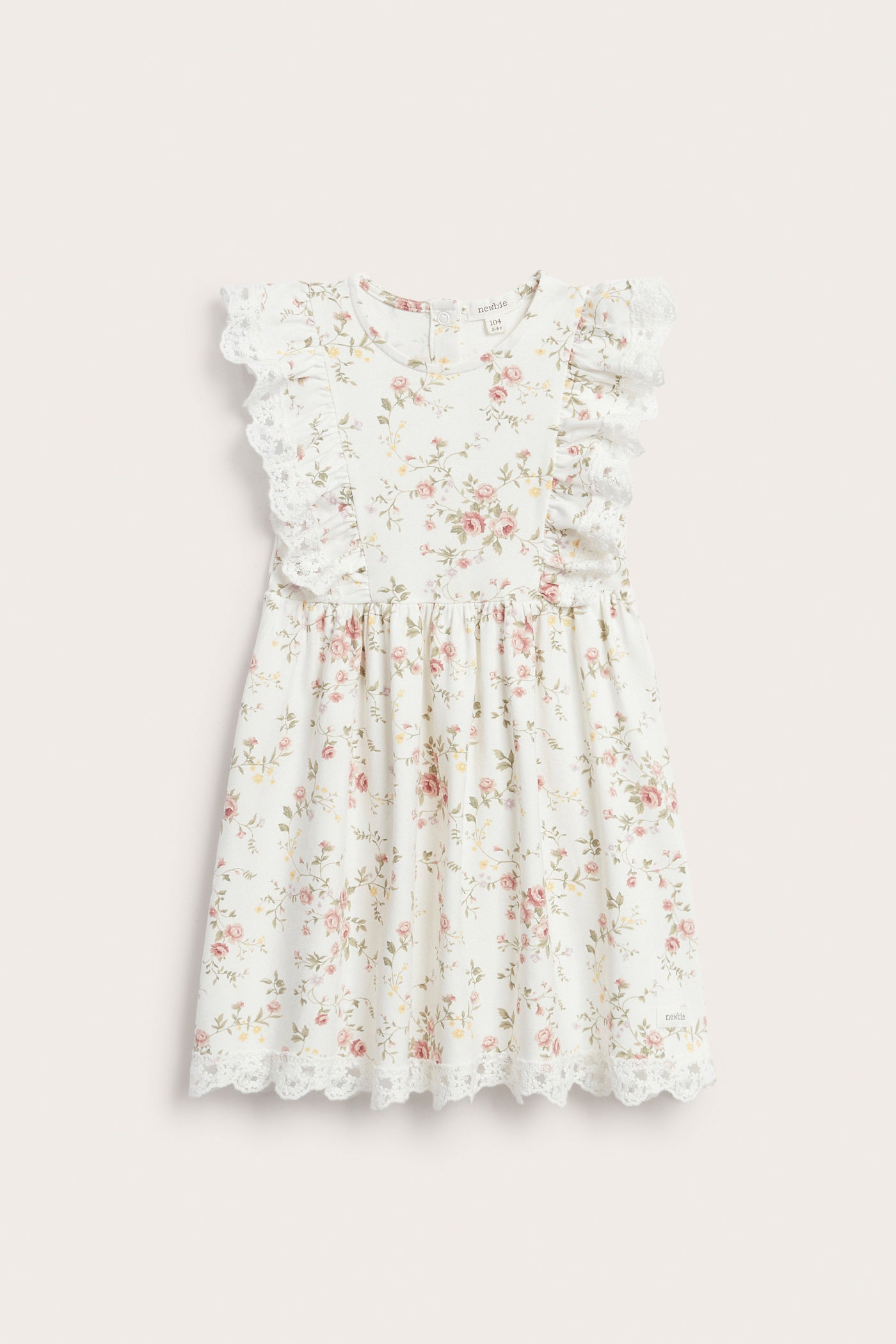Kids white floral sleeveless dress